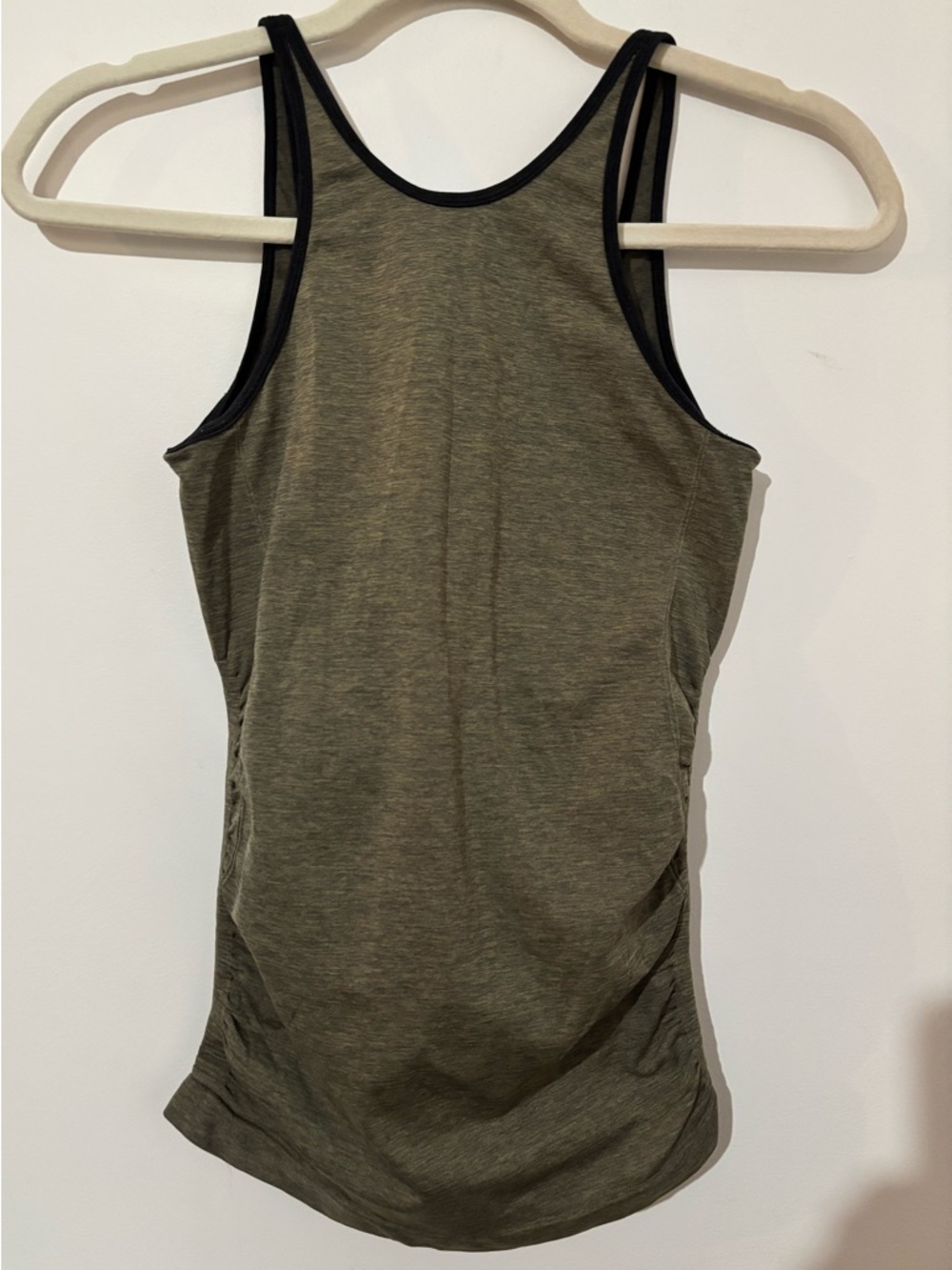 lululemon athletica Olive Green Racerback Tank with Black Trim